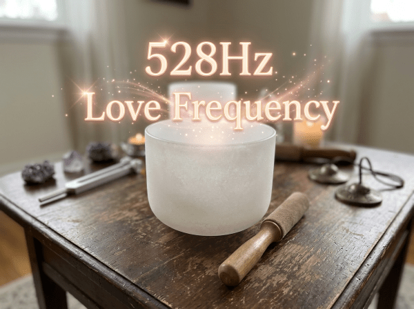 Add 528Hz love frequency glowing 